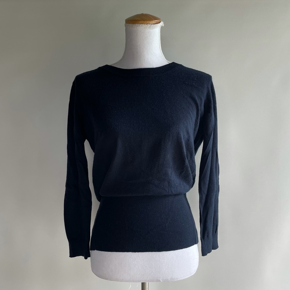 Frame Navy Blue Wool / Cashmere Crewneck Sweater - sz M